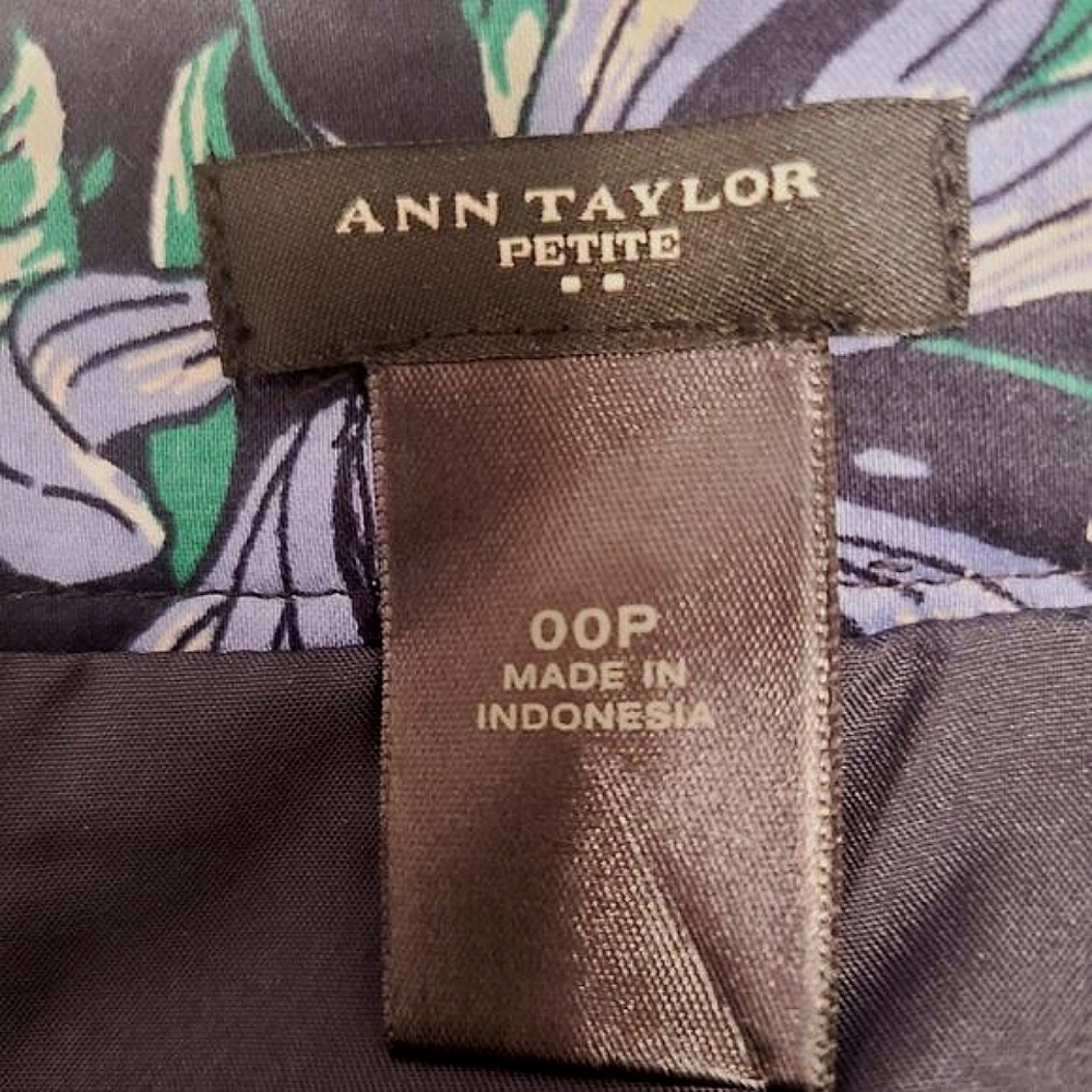 Ann Taylor Petite 00P Floral Mini Skirt Navy Multicolor Botanical Print - Picture 8 of 9